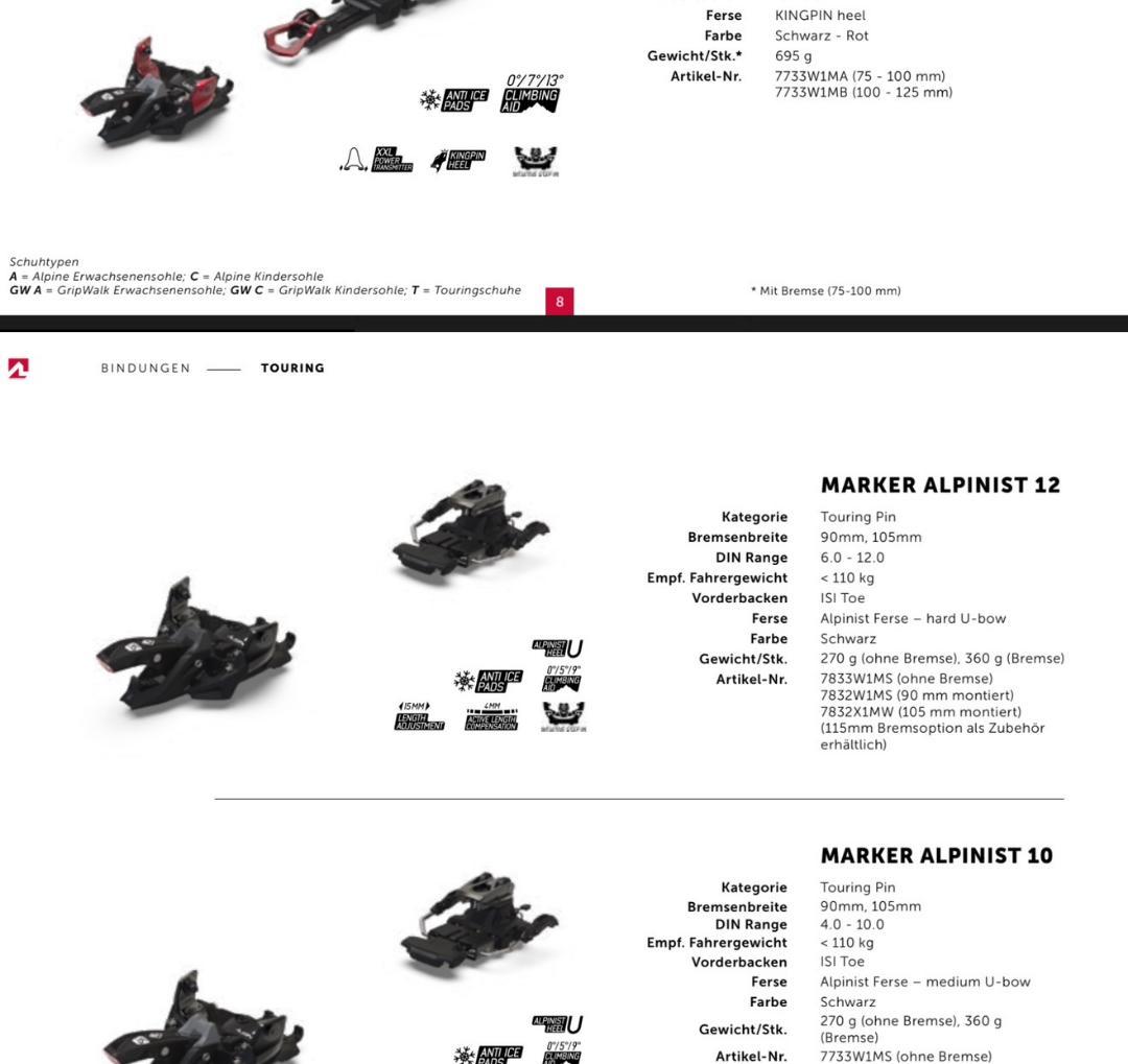 MARKER　ALPINIST 12　105mm　マーカー　アルピニスト