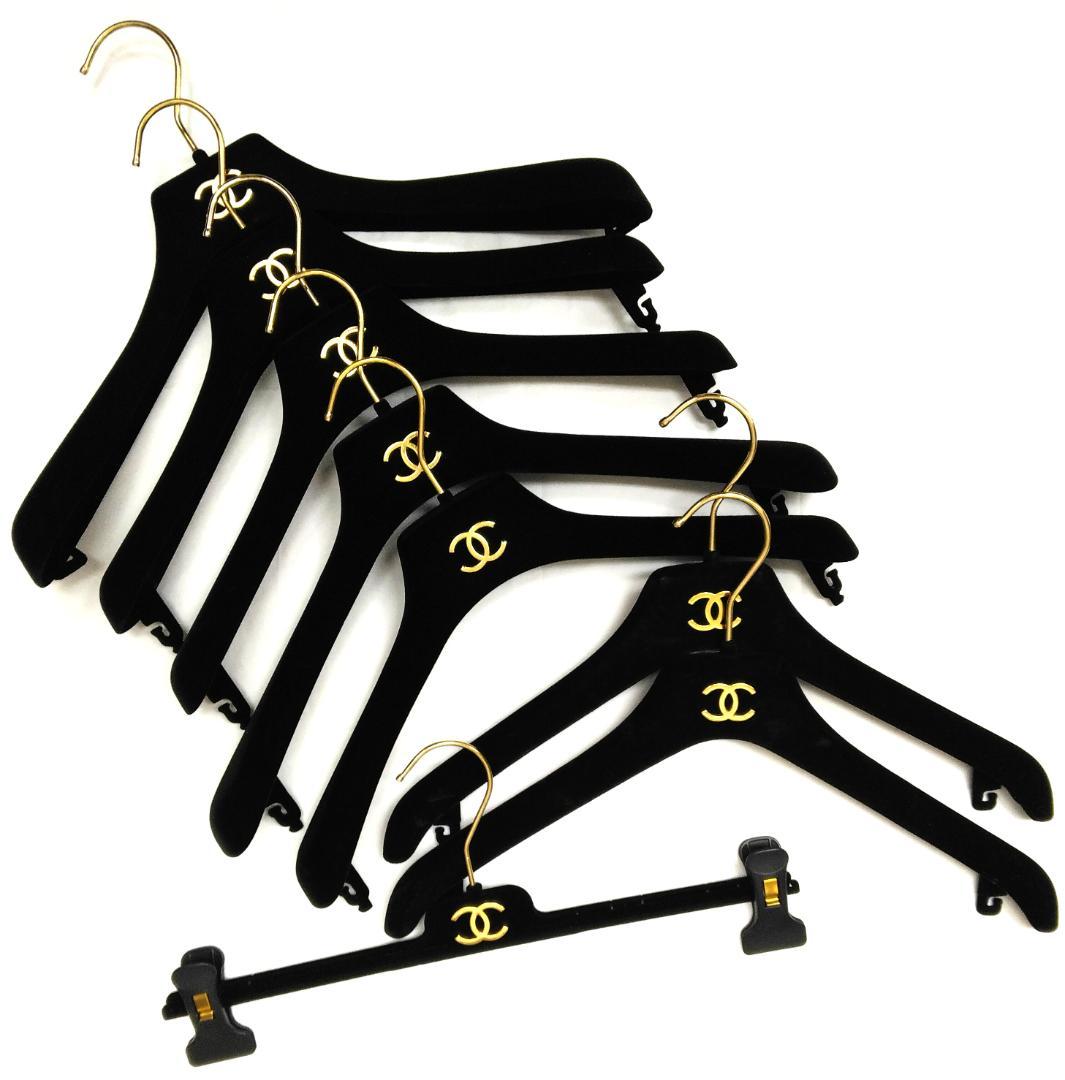 シャネル ハンガー ベルベット ノワール 8本セット 中古品 (56016)