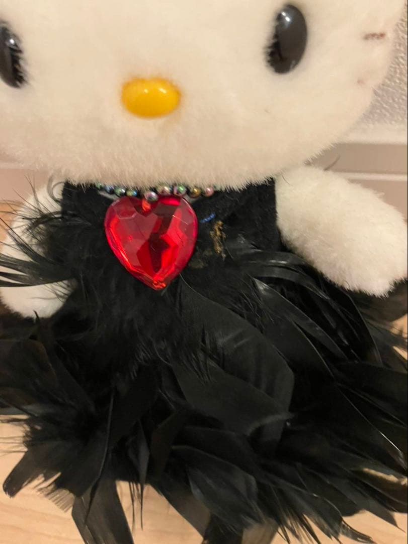 【希少】キティちゃん　美空ひばり　2000年限定　ぬいぐるみ　黒フェザードレス