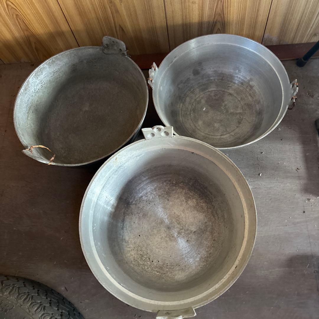 昭和レトロ 羽釜 アルミ製 大釜 アンティーク 古道具 植木鉢 ビオトープ