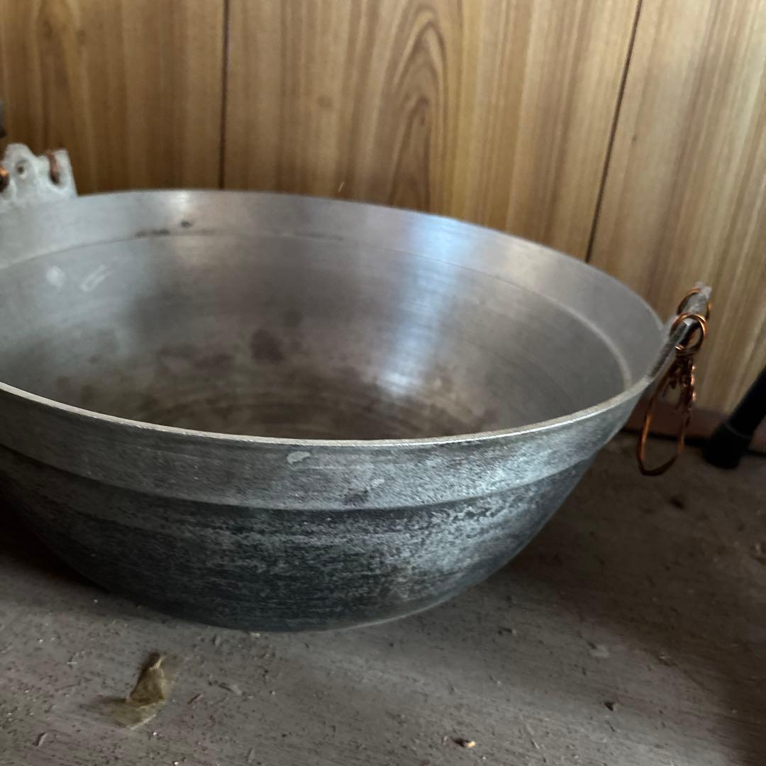 昭和レトロ 羽釜 アルミ製 大釜 アンティーク 古道具 植木鉢 ビオトープ