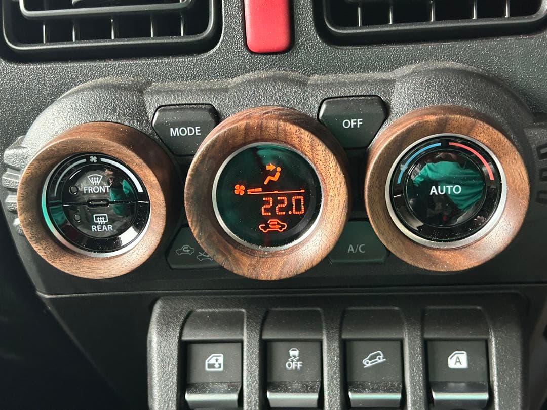 新型ジムニー エアコンダイヤルリング 美杢ウォールナット jb64 jb74