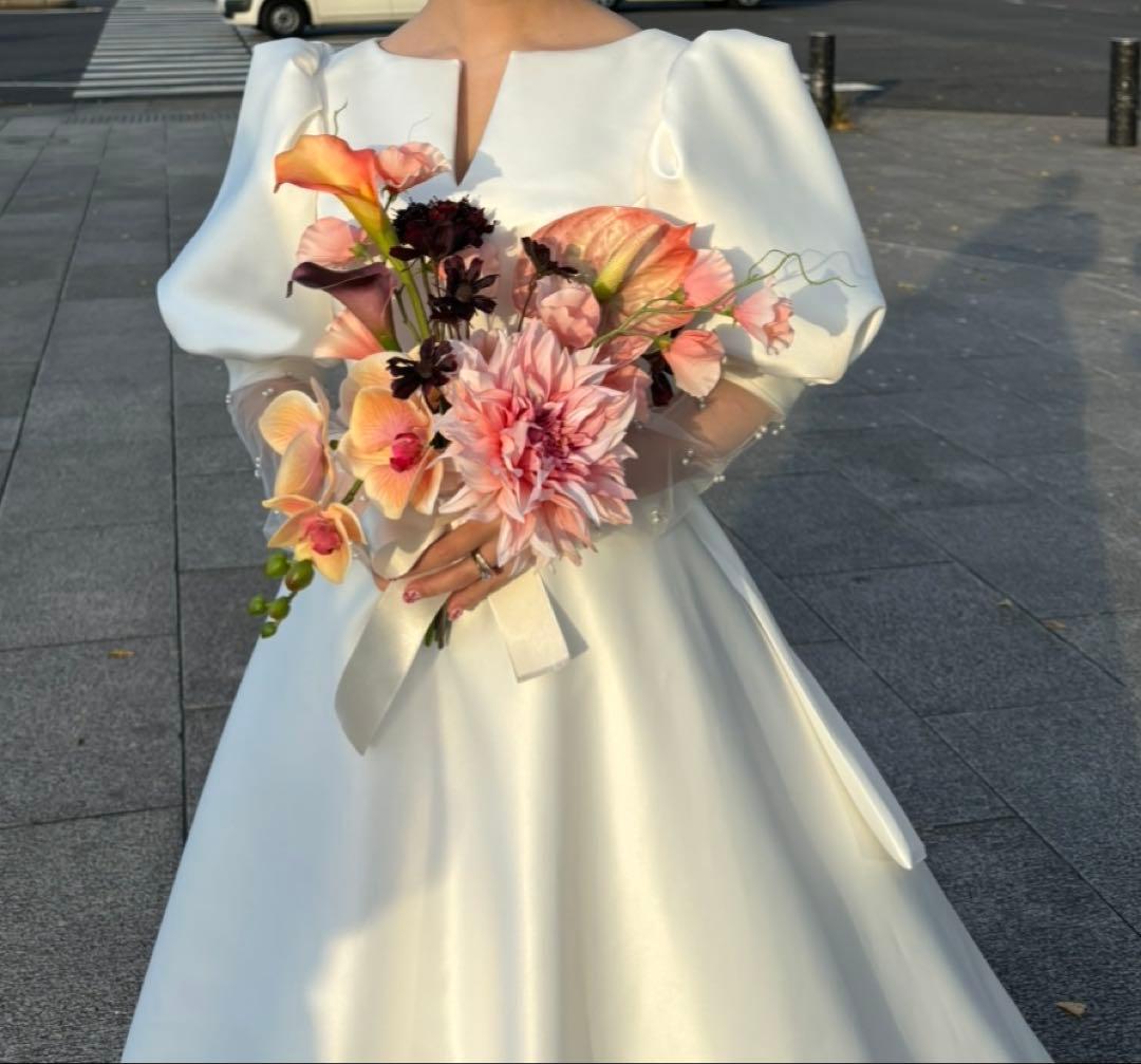 【お値下げ中9500→8000】 ウェディングブーケ ピンク ブートニア付き