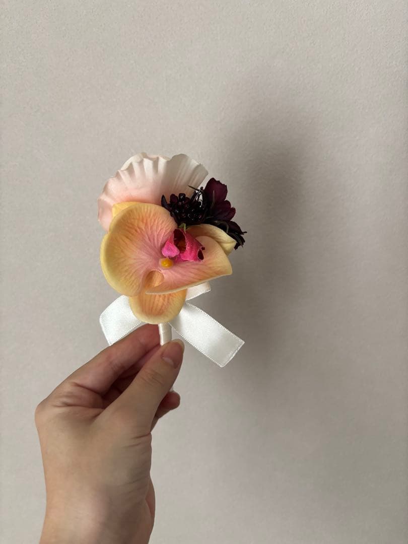 【お値下げ中9500→8000】 ウェディングブーケ ピンク ブートニア付き