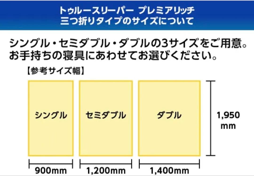 【公式・新品・未使用・未開封】プレミアリッチ 三つ折りマットレス シングル
