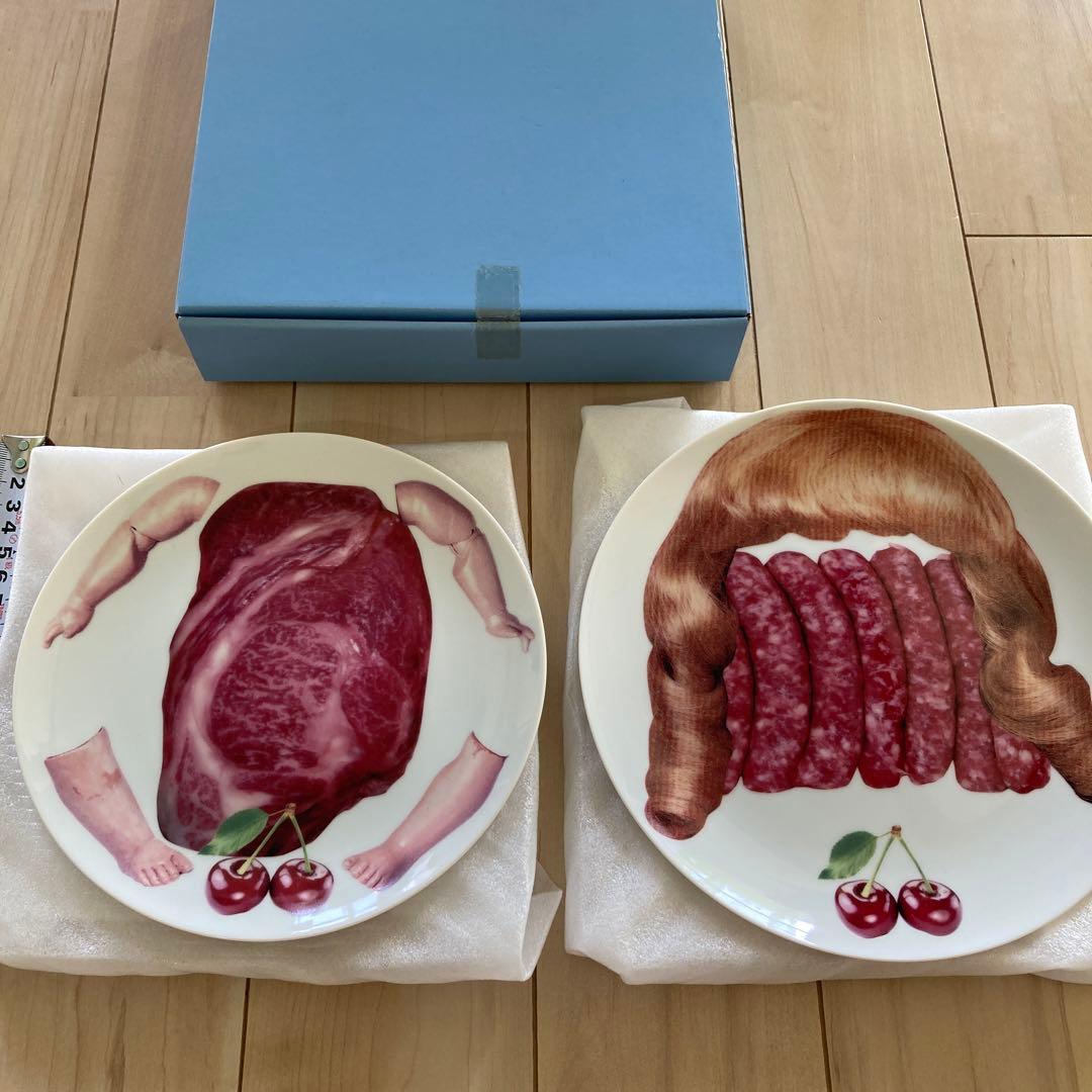 あちゃちゅむ　お肉　さくらんぼ　プレート　お皿