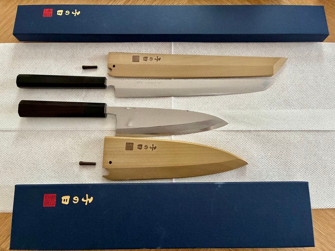 【未使用】子の日 柳刃包丁(尺) 出刃包丁(6寸)