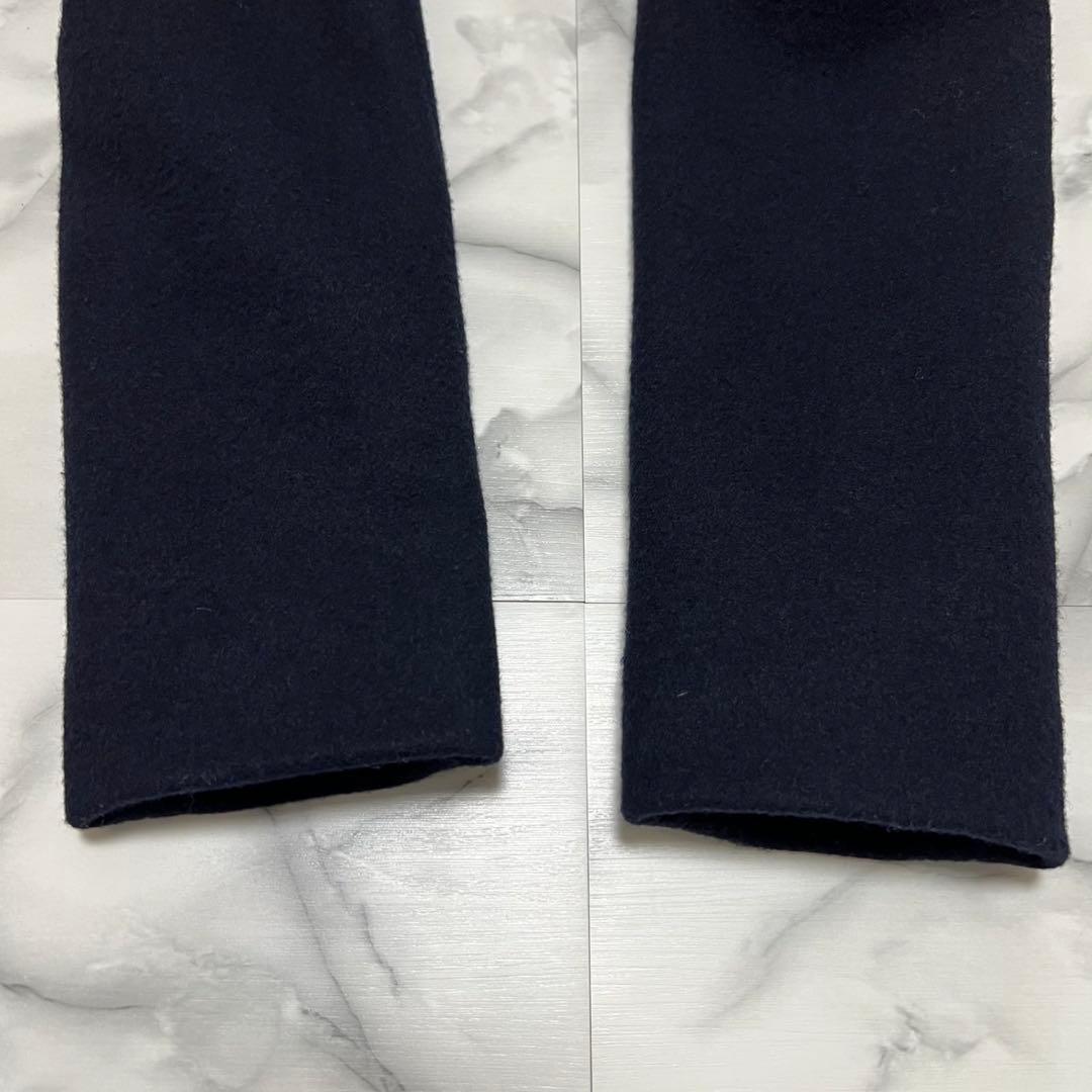 【美品】エポカ　2way ロングコート　フォックスファー　ステンカラー　ネイビー