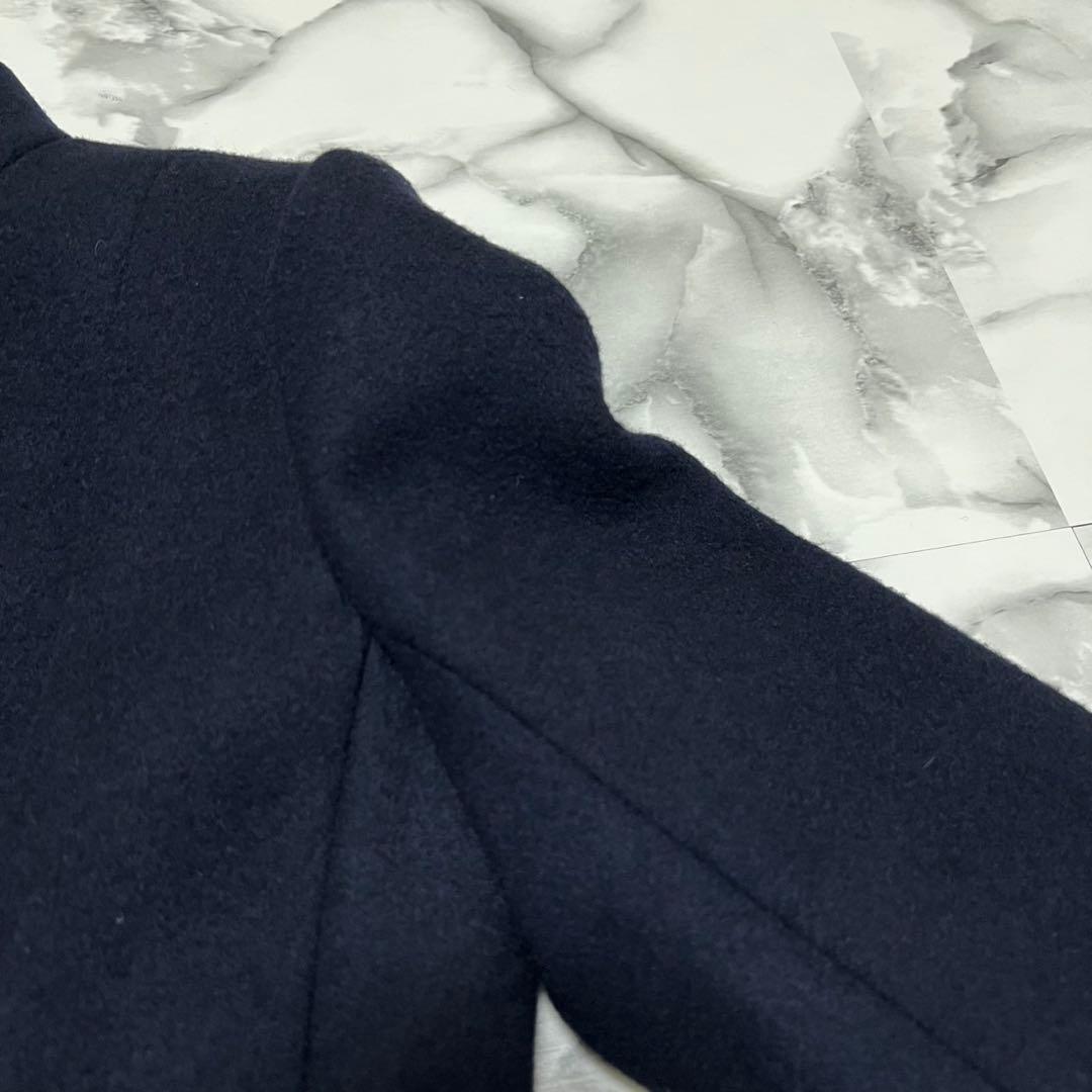 【美品】エポカ　2way ロングコート　フォックスファー　ステンカラー　ネイビー