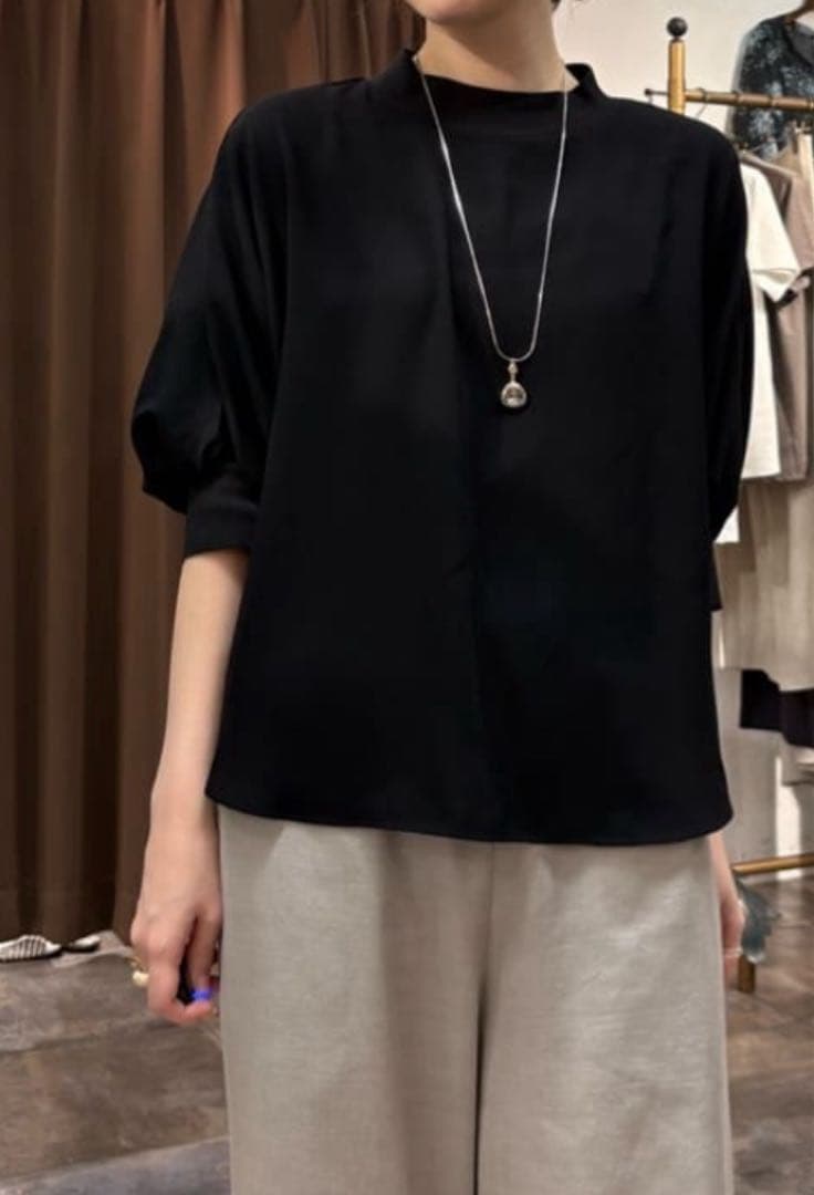 新品タグ付き　ニットコンビブラウス