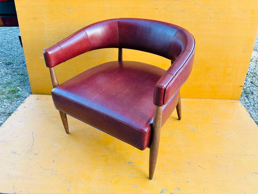 J57★アスプルンド★美品 アームチェア ラウンジチェア レザー 木製フレーム