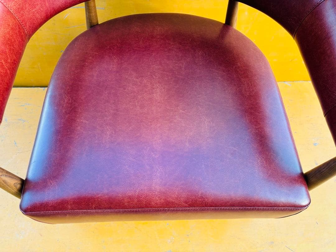 J57★アスプルンド★美品 アームチェア ラウンジチェア レザー 木製フレーム