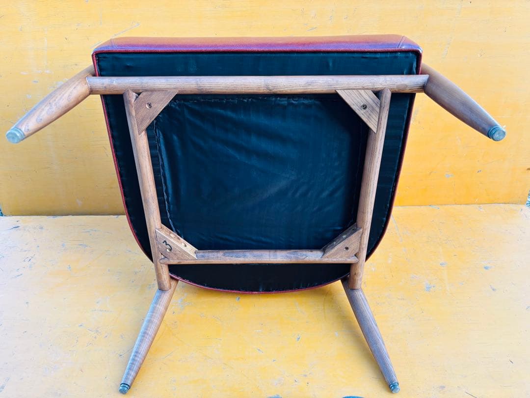 J57★アスプルンド★美品 アームチェア ラウンジチェア レザー 木製フレーム