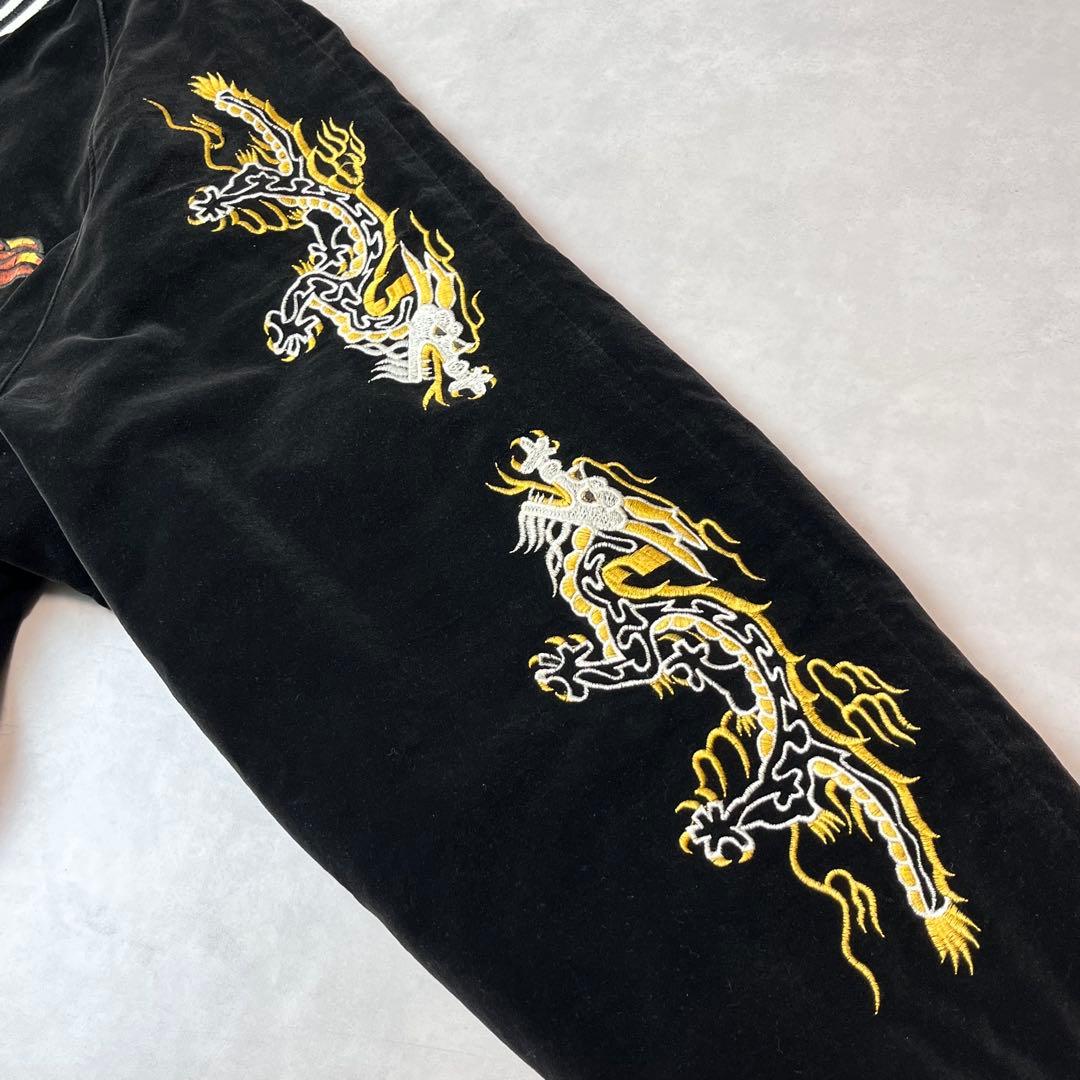 Greeman スカジャン 別珍 虎 龍 刺繍 ブラック M