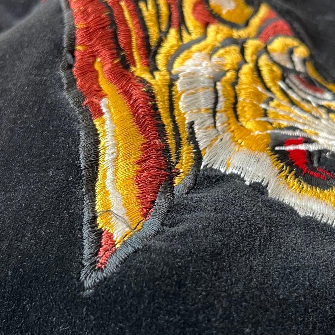Greeman スカジャン 別珍 虎 龍 刺繍 ブラック M