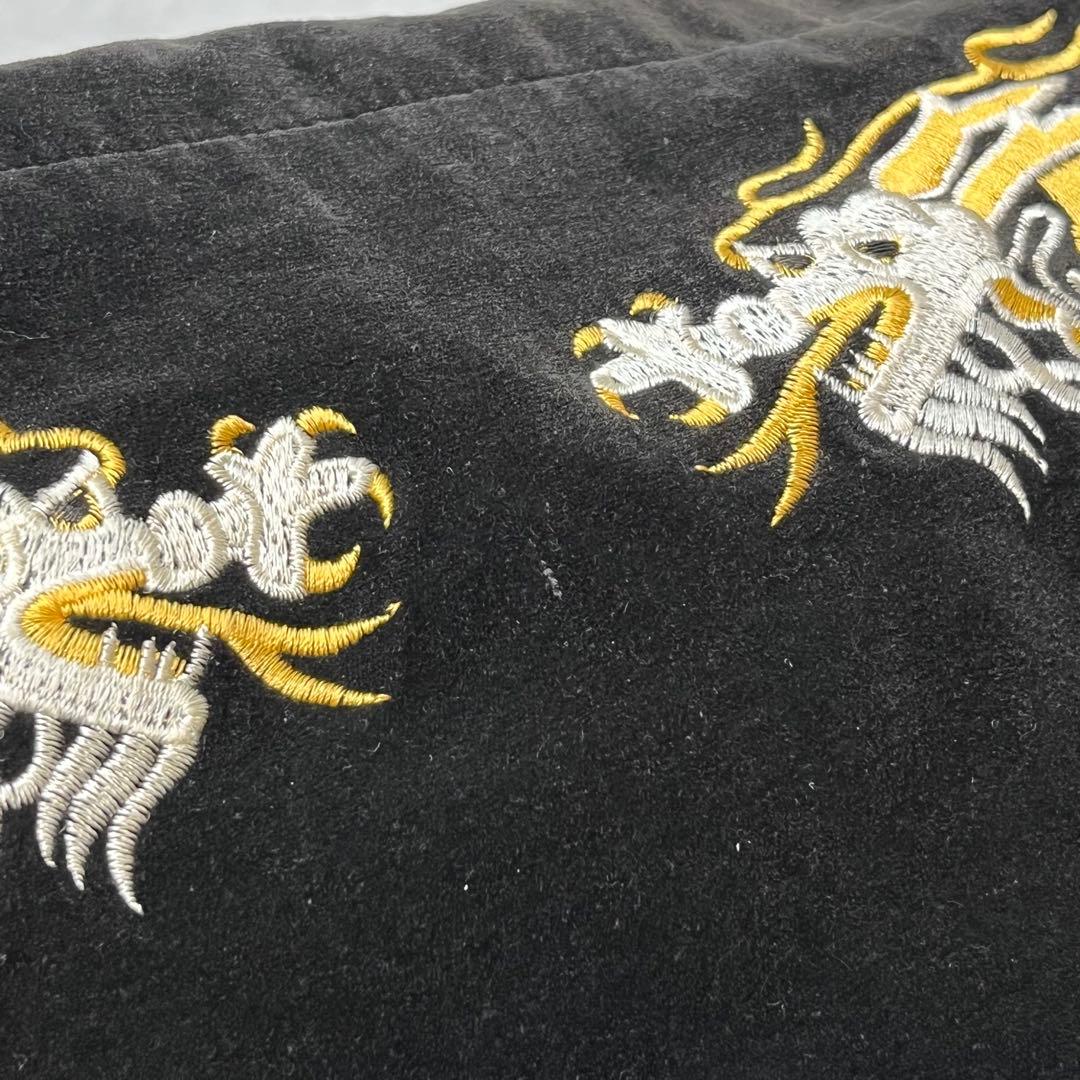 Greeman スカジャン 別珍 虎 龍 刺繍 ブラック M