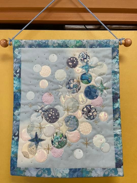 ホビーラホビーレ　刺繍ステッチ　完成品　タペストリー　七夕　天の川