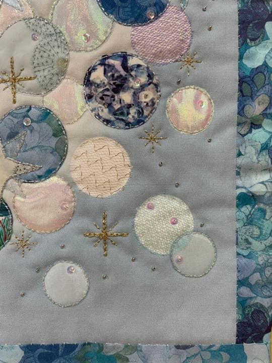 ホビーラホビーレ　刺繍ステッチ　完成品　タペストリー　七夕　天の川