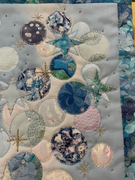 ホビーラホビーレ　刺繍ステッチ　完成品　タペストリー　七夕　天の川