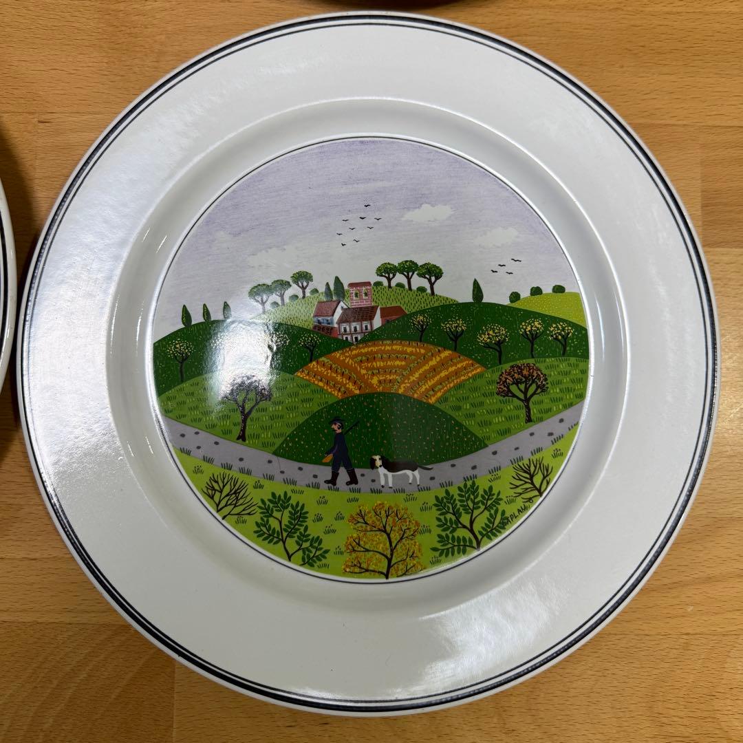 ビレロイボッホ　風景画装飾皿 6枚セット
