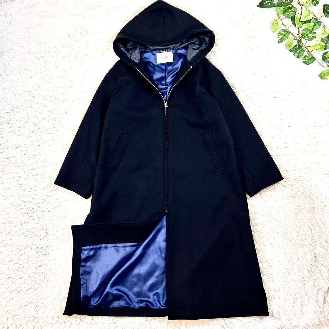 極美品✨ スローブイエナ ハミルトン フーディロングコート 着丈109cm 黒