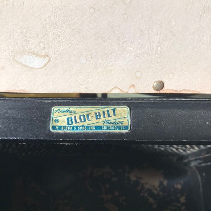 レア！50s黒×金USAアメリカアンティークランドリーボックスミッドセンチュリー