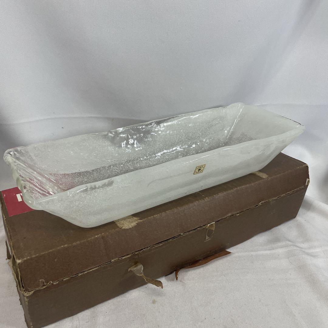 IWATA 岩田ガラス ホワイト 長方形 ガラス造形 花瓶 生け花 草月流