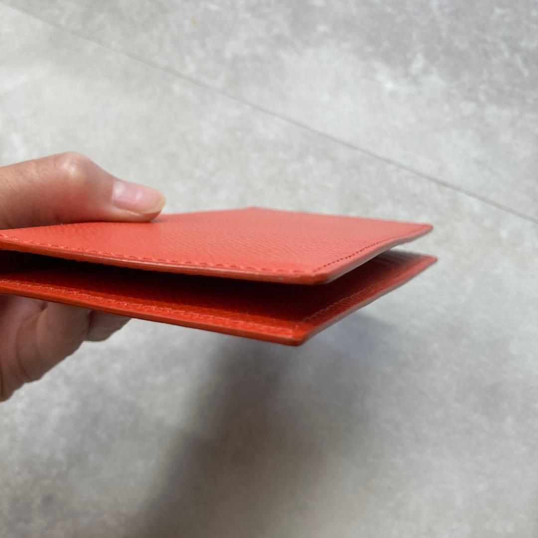 カミーユフォルネ　オレンジ レザー 二つ折り財布