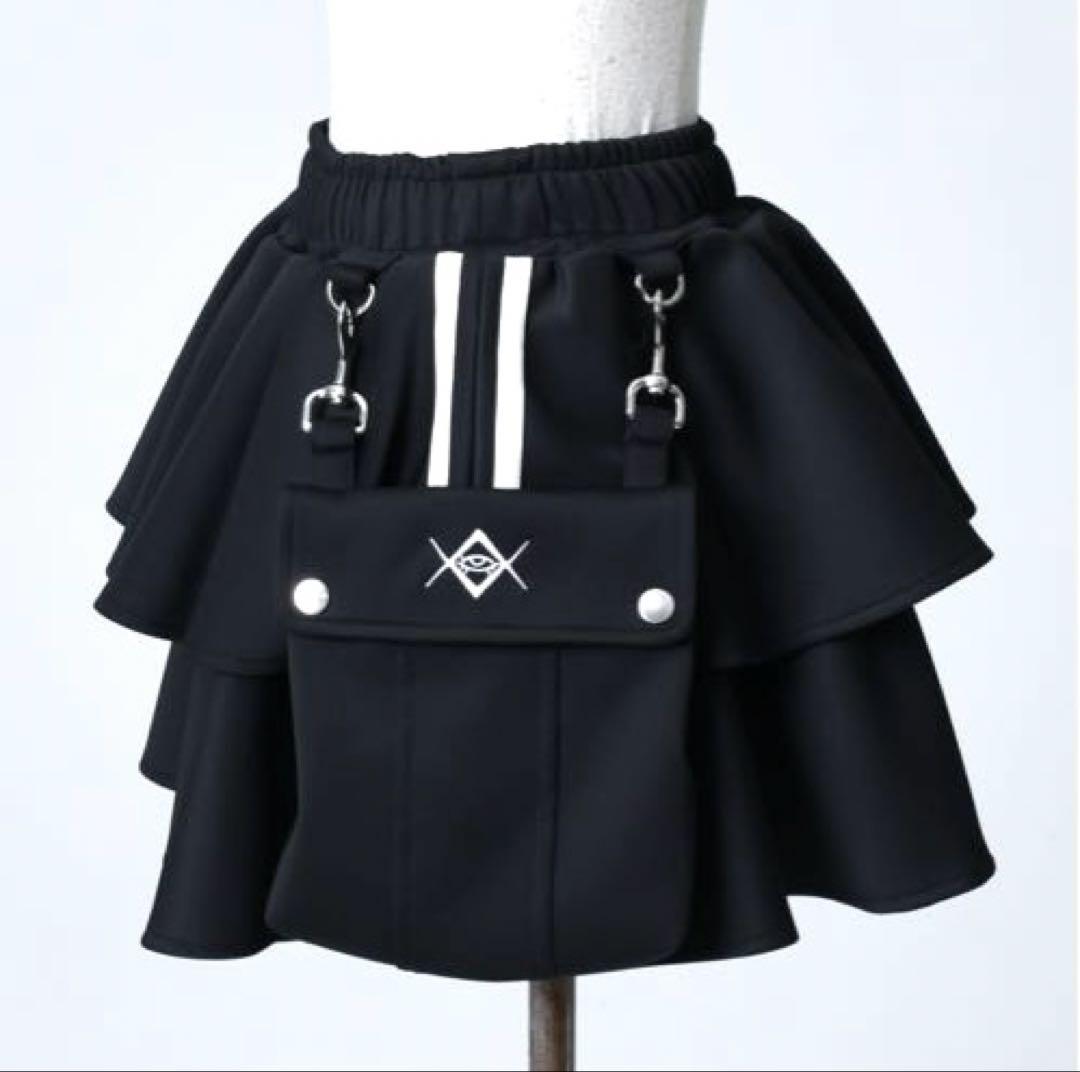 新品紙タグ無♡今期商品REFLEM/レフレム♡ポーチ付きジャージフリルスカート黒