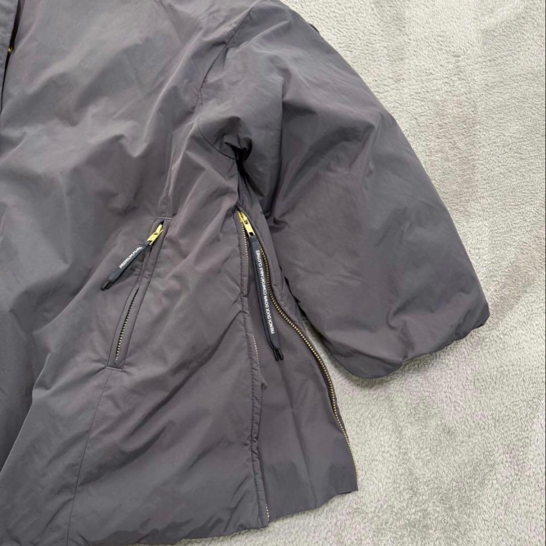 グレー ダウンジャケット ジッパー付き