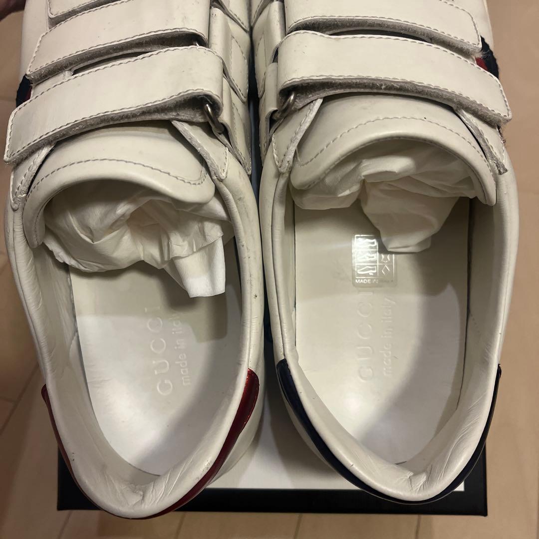 ホワイトレザー ベルクロスニーカー