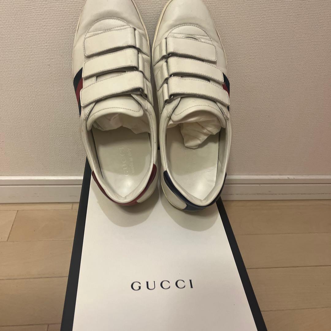 ホワイトレザー ベルクロスニーカー