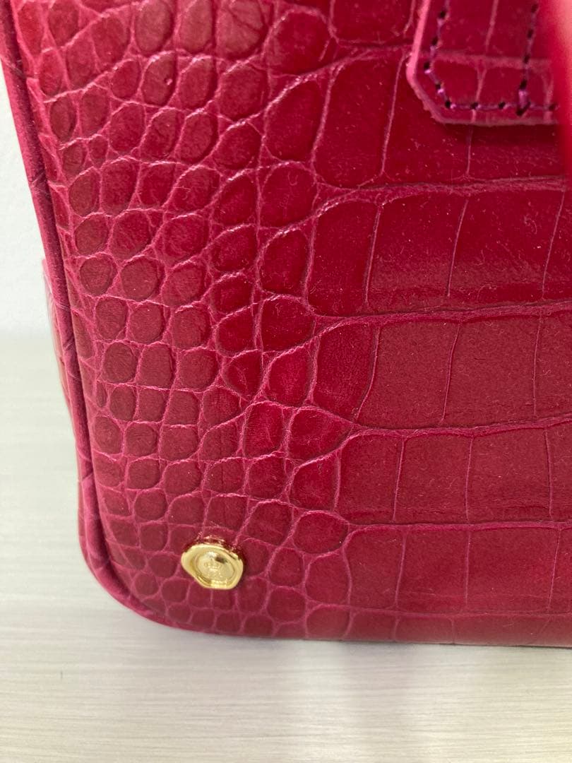 ADMJ THE BEE 牛革クロコダイル型押し ボストンバッグ