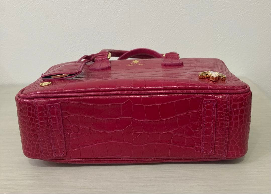 ADMJ THE BEE 牛革クロコダイル型押し ボストンバッグ