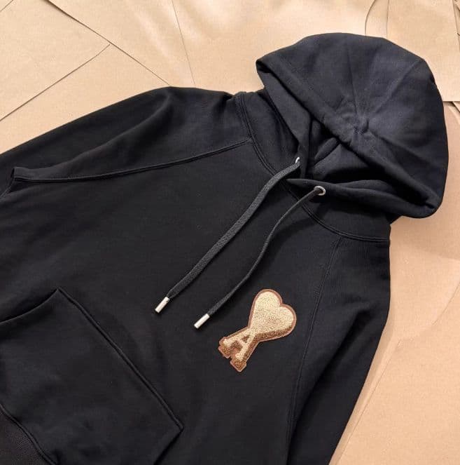 AMI PARIS ロゴ パーカー ブラック M