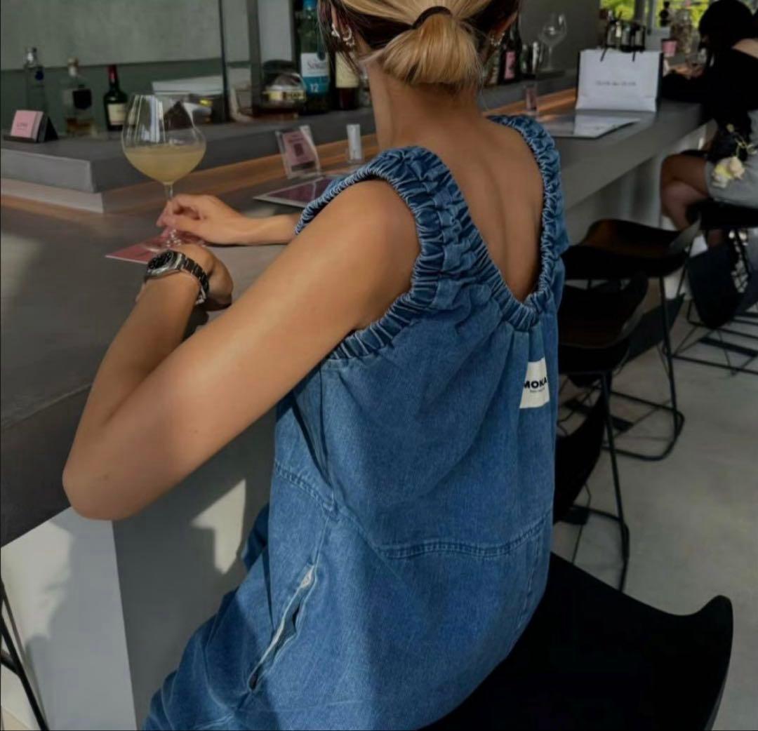 MOKA tag denim coveralls デニム オールインワン