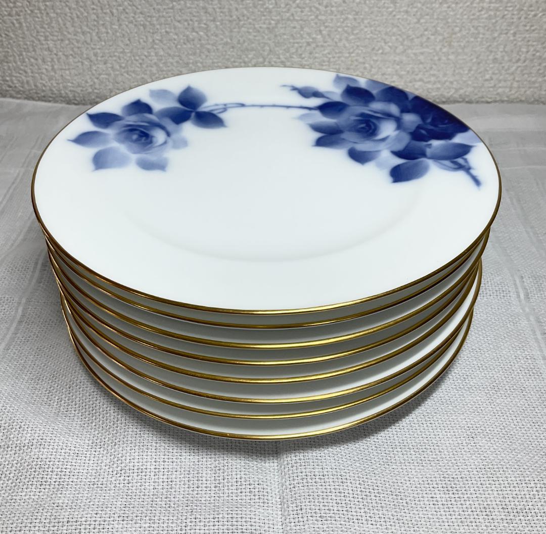大倉陶園　OKURA 　ブルーローズ　8枚セット（美品）