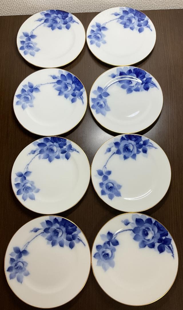 大倉陶園　OKURA 　ブルーローズ　8枚セット（美品）