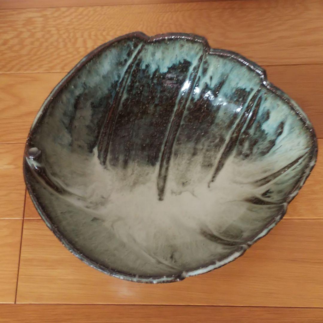 茶道具 萩焼 木ノ葉菓子鉢 二代 納富鳥雲造 大華山鳥雲窯