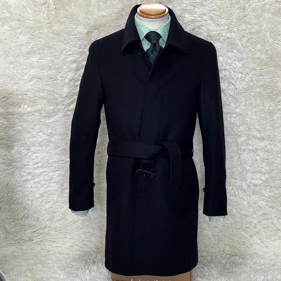 ◉極上品◉エディフィス EDIFICE カシミヤ・ベルテッドコート 44=S-M