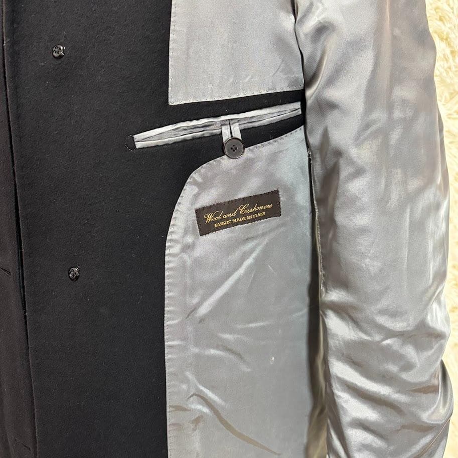 ◉極上品◉エディフィス EDIFICE カシミヤ・ベルテッドコート 44=S-M