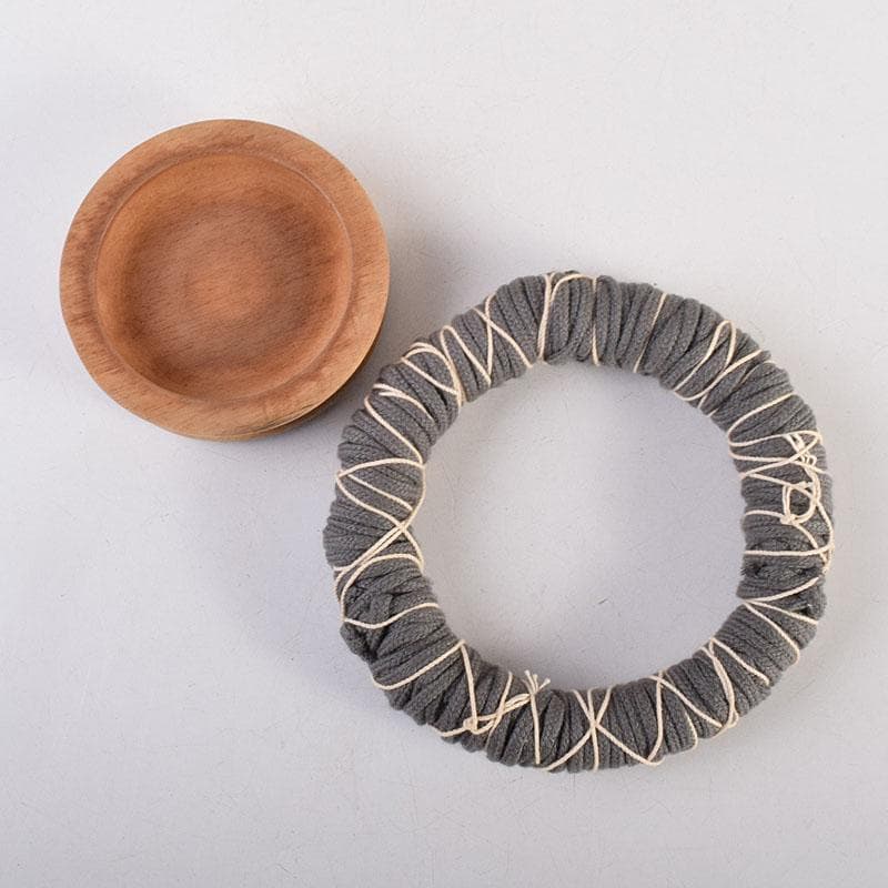 珠洲焼　有孔広口小壷　台座付　合わせ箱　C　R8830H