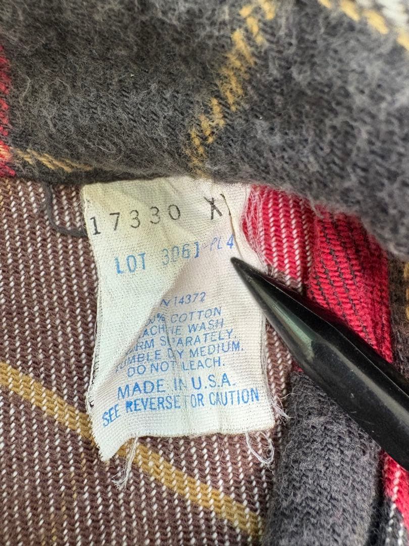 70s FIVE BROTHER ネルシャツ USA製 XL レアカラー