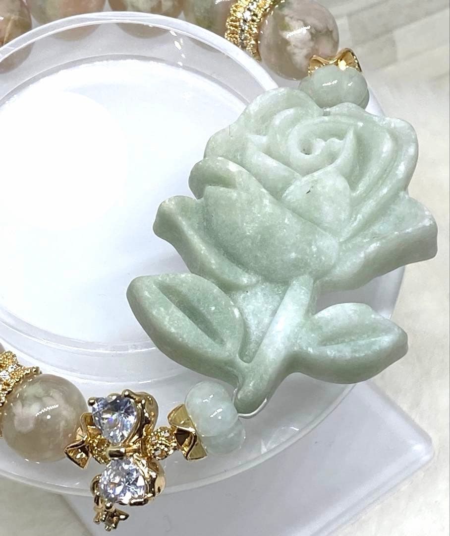 ♡お取り置き♡ バラ翡翠　グリーンサクラ瑪瑙　 ルチル♡ モリオン　ガーデン水晶