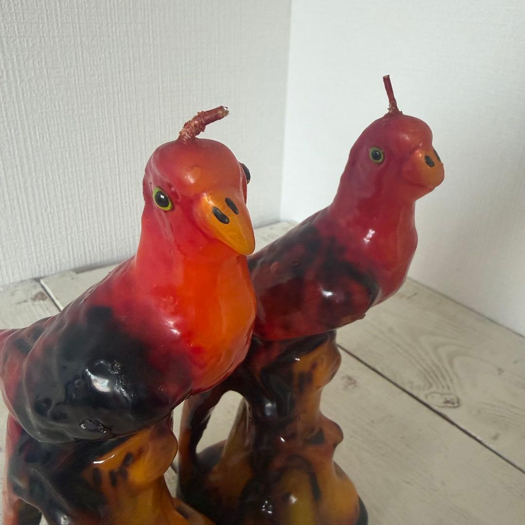 TRINACRIA CANDLES　オウムキャンドル２羽　イタリア製