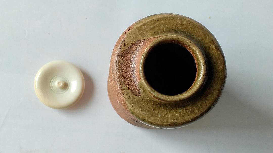 信楽焼 茶入 今井桂秋 作 仕覆 雪月花七宝緞子 茶道具 共箱 新品 未使用品