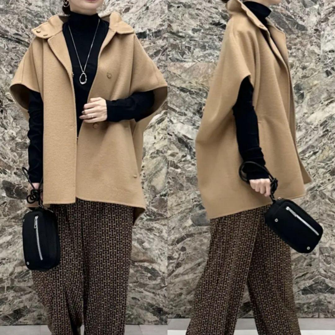 icb 今季　WoolRever スタンドカラージレ　 キャメル