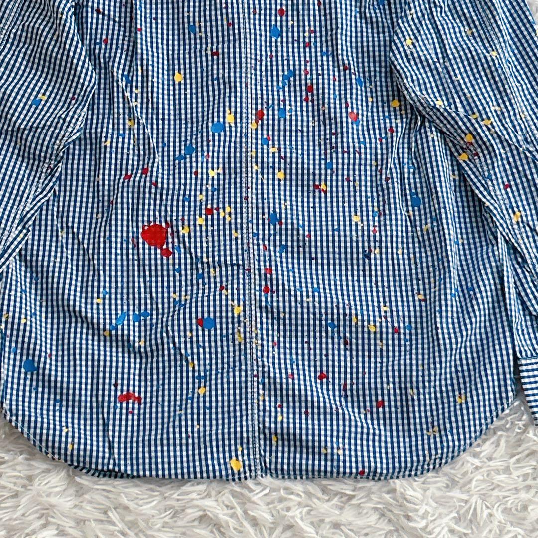 希少品✨ コムデギャルソンオム ペンキ加工 ギンガムチェックロングスリーブシャツ