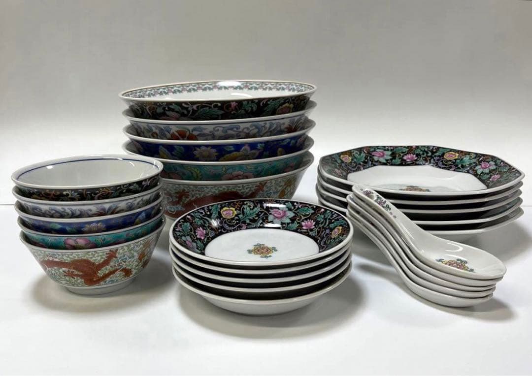 大昭和龍峰製　中華皿　セット　昭和レトロ　ビンテージ　5種類×5個＝25点セット