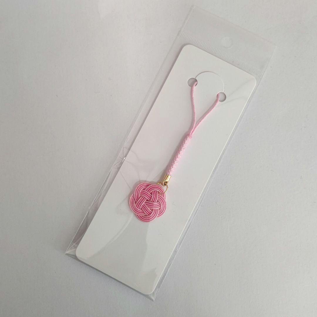 水引　根付けストラップ　梅結び　4本取り　カラフル　2個　ラッピング付き